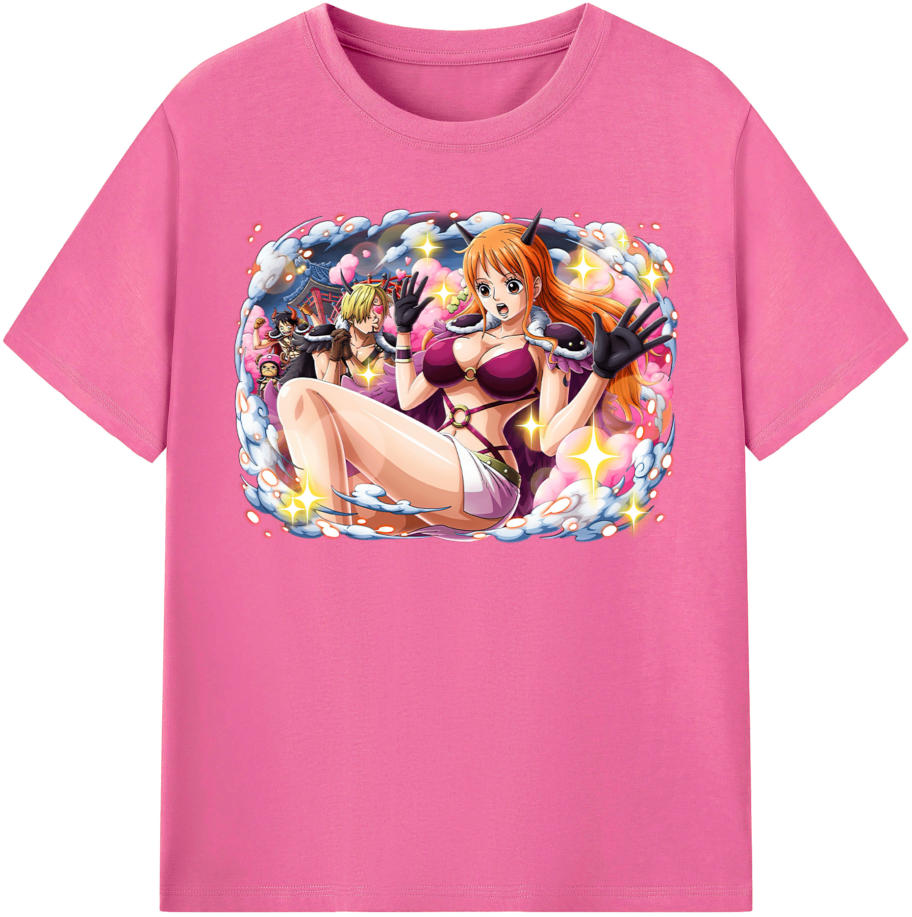 （画像用） ワンピース ナミ ONE PIECE Nami レディースカジュアルプリントTシャツ（綿100％）